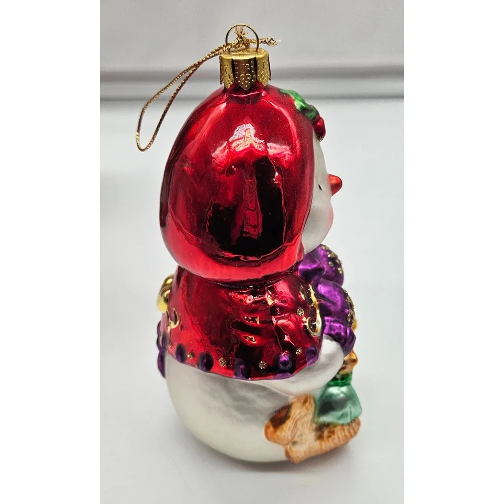 Brass Key Christmas Treasures Glass Snowman Ornament Red Cape Squirrel Bell Box